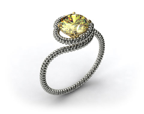 18k White Gold Solitaire Wrapped AE135 by Danhov Designer Engagement Ring